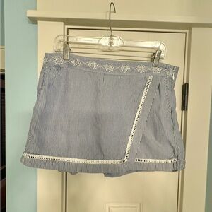 Striped Blue and White Skort
